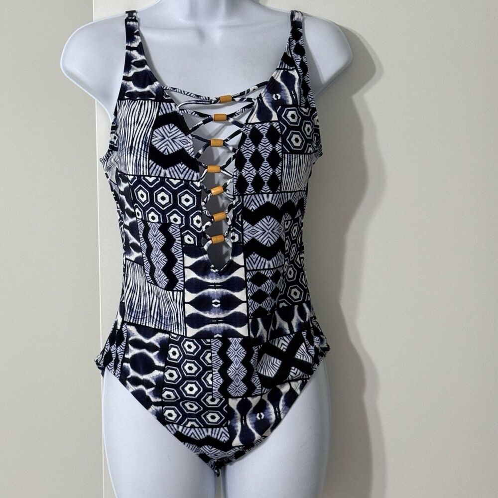 Bleu By Rod Beattie Island Time One Piece Swimsuit | Size 10 | Blue